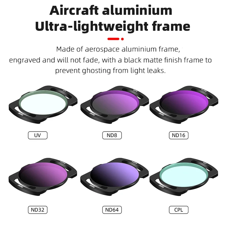 Набор фильтров из алюминиевого сплава BRDRC для камеры DJI O3 AVATA с поляризационными
