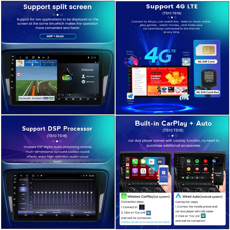 2Din Автомобильный мультимедийный видео-стерео DVD-плеер с Carplay Auto Android 11 для BMW Mini 2010 - 2016 с IPS-экраном SWC Canbus GPS 4G on.