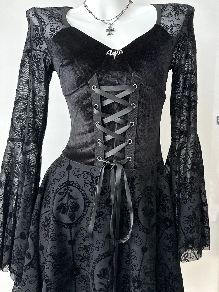 Весенние женские готические кружевные французские винтажные мини-платья Old Money с