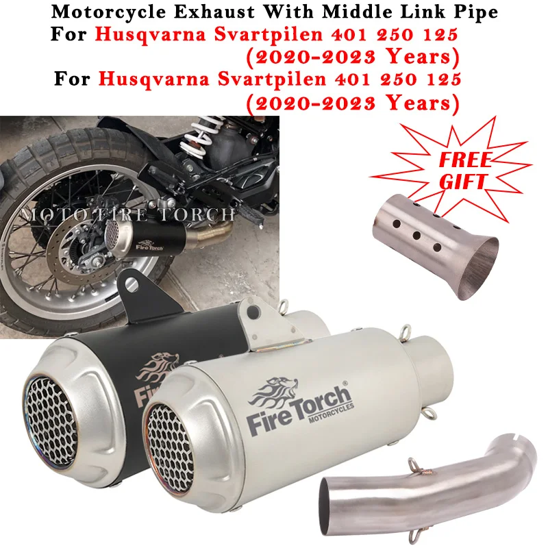For Husqvarna SVARTPILEN / VITPILEN 401 250 125 2020 2021 2022 Motorcycle Exhuast System Modified Muffler Middle Pipe DB Killer