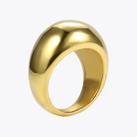 enfashion punk blank ring gold color stainless steel lady simple finger rings for women minimalist fashion jewelry gifts r194022