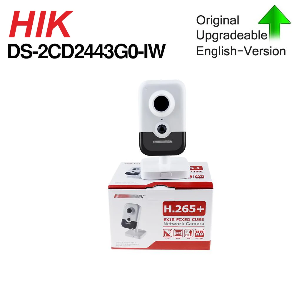 

Hikvision Original DS-2CD2443G0-IW Wi-Fi Camera Video Surveillance 4MP IR 10M Fixed Cube Wireless IP Camera Two-way Audio H.265+