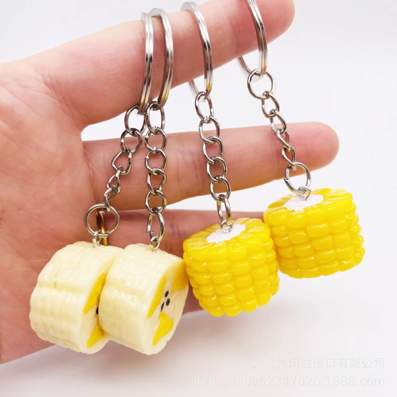 

Creative Simulation Food Corn KeyChain Banana KeyRing Friend Gift Women Man Charm Accessories Jewelry Pendant