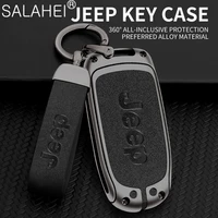 zinc alloy car key case keychain for jeep grand cherokee wk2 kl wrangler jk renegade commander compass 2018 2022 accessories