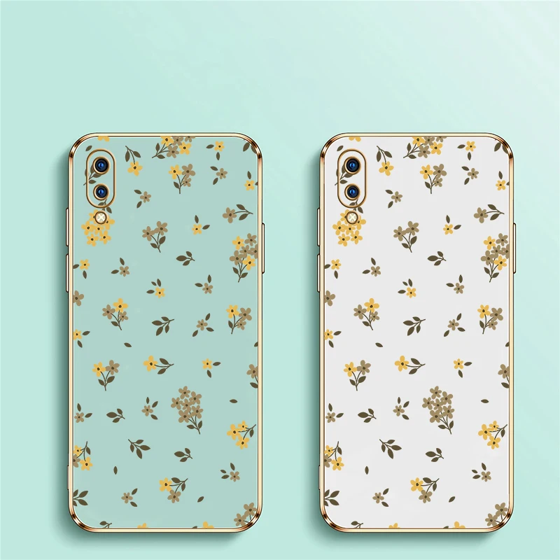 Чехол с цветочным рисунком для Vivo Y55S Y55 Y66 Y67 Y30G Y31 Y33T Y35 Y36 Y50 Y70 2020 Y51A Y53S