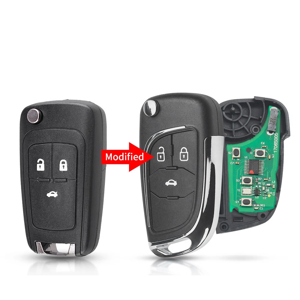 KEYYOU 433 МГц модифицированный дистанционный ключ ID46 чип для Chevrolet Cruze Malibu Aveo Epica Lova