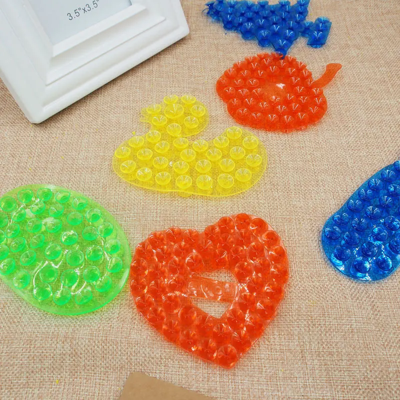 10pcs/lot  Strong Double Sided Suction Palm PVC Suction Cup Double Magic Plastic Sucker Bathroom Toys Kid Palm Of Hand Newest images - 6