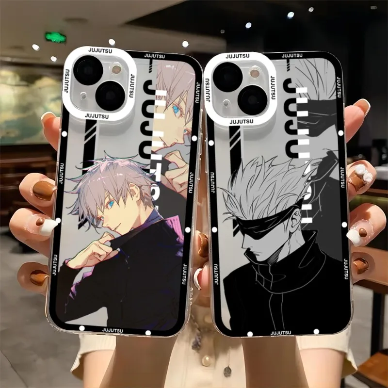 

Jujutsu Kaisen Phone Case Telefoon For IPhone 14ProMax 13 14 12 11 Pro Max Mini Transparent Fundas Soft Cover