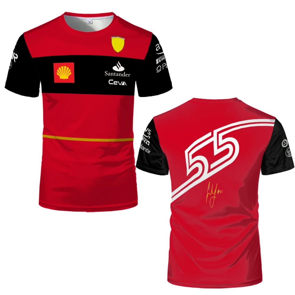

F1 Ferrari T-Shirts Formula One Racing Car 3D Print Streetwear Men Women Fashion Oversized O-Neck T Shirt Kids Tees Tops Jersey