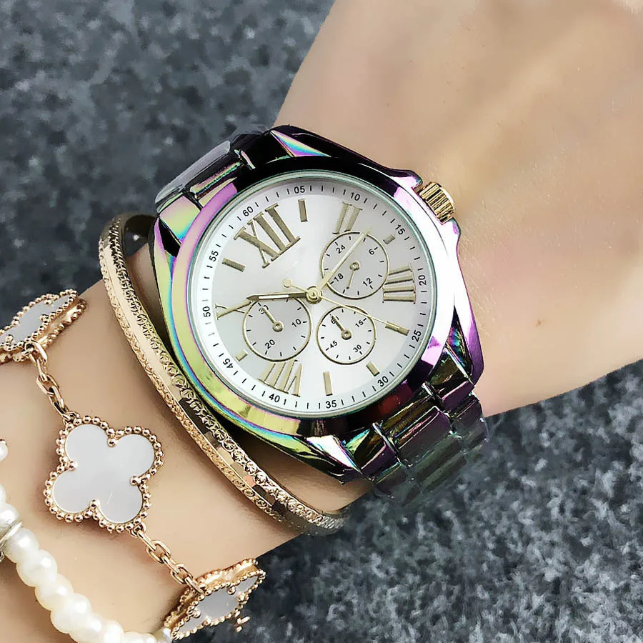 Brand Wrist Watches Women Girl Ladies Style Quartz Casual Steel Metal Band Clock m97