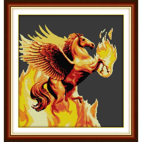 Soulgift News Набор для вышивки крестом Flaming Heavenly Horse