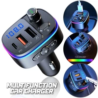 car bluetooth compatible 5 0 fm transmitter wireless car mp3 player handsfree audio receiver 2 usb fast charger car accessories