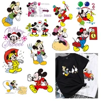 funny disney mickey mouse stickers diy woman t shirt custom stickers on clothes heat transfer vinyl appliques
