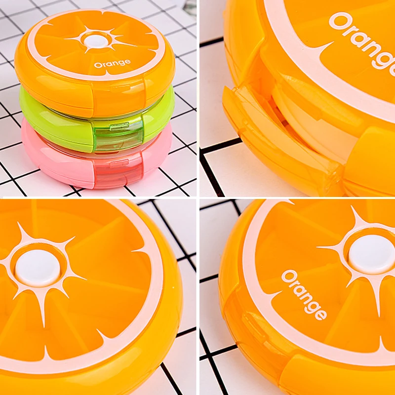 

Mini Pill Box Weekly Medicine Pill Box Rotating Pill Box Case Splitter Pill Organizer Portable Travel 7 Day Pill Container Case