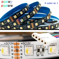 dc 12v 24v 5m rgbw rgbww led strip 4 color in 1 flexible lights bar 5050 smd lamp tape 60ledsm ip3065ip67 whiteblack pcb