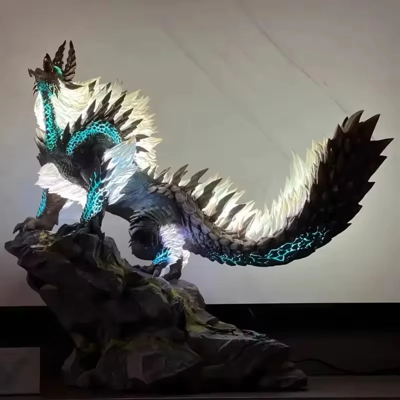 Фото 28 см Monster Hunter World Zinogre, игровая фигурка, модель статуи, коллекция для мальчиков, украшение для рабочего стола, украшение, огни, игрушки, подарки №1