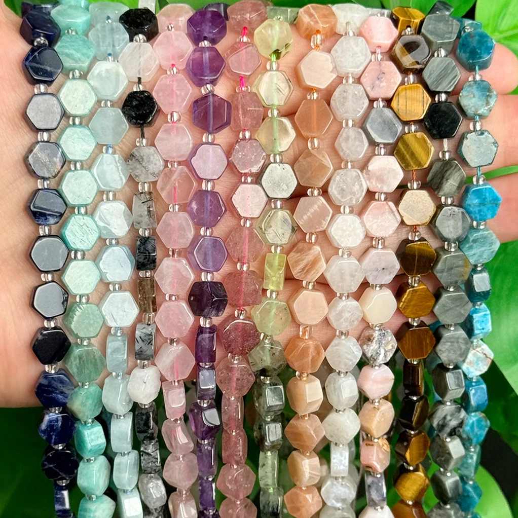 8 5x9 5 мм натуральный шестигранный камень бусины граненый амазонит кварц нефрит