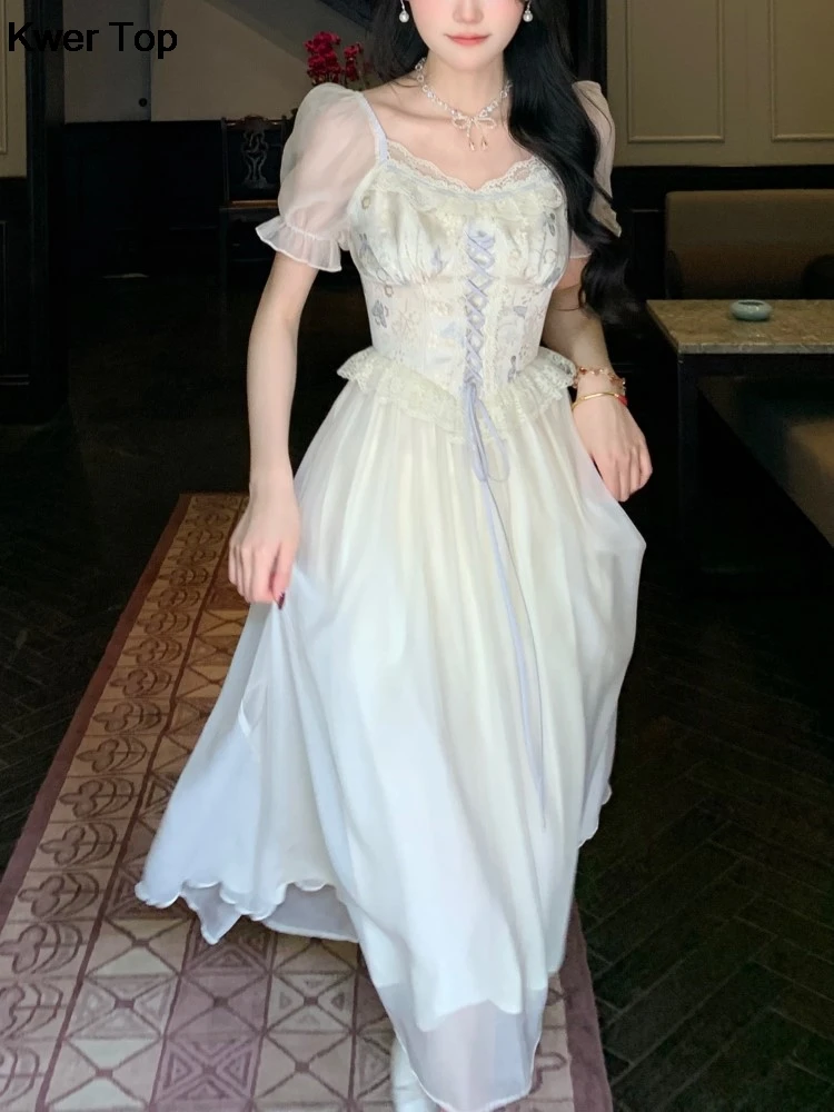 Женские французские элегантные бандажные платья летние повседневные