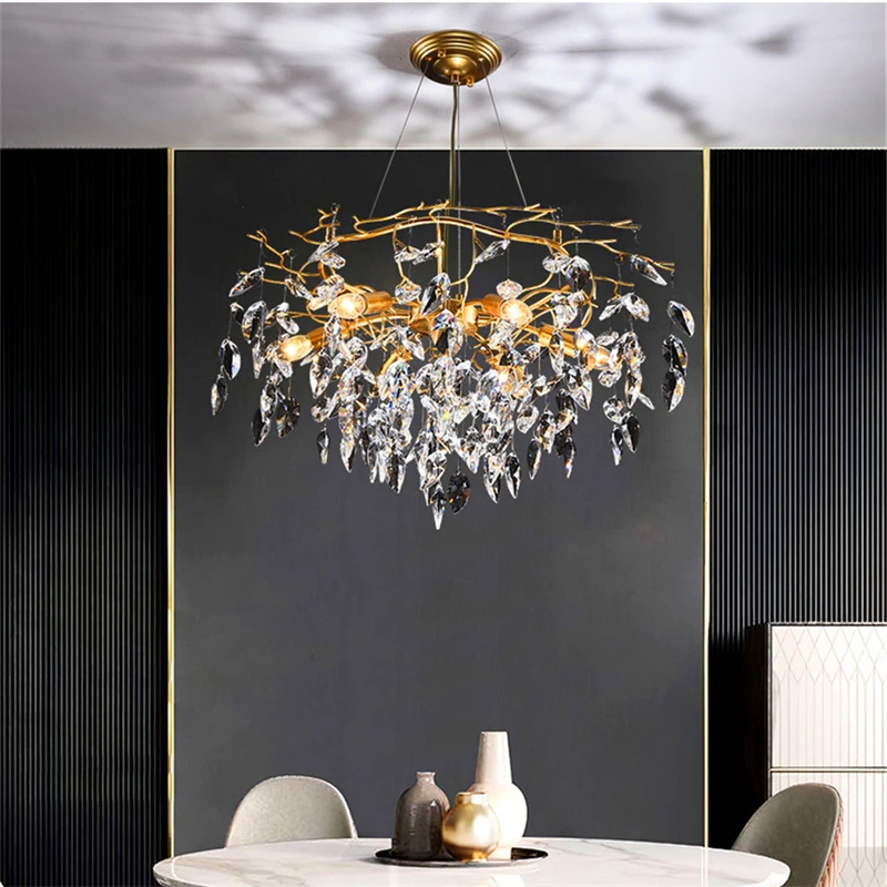 

Nordic Loft Crystal Chandeliers LED Chandelier for Living Room Luster Modern Restaurant Hanging Lamp Hotel Hall Indoor Deco Lamp