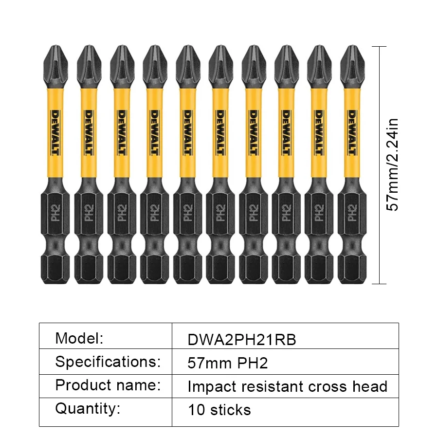 DEWALT ударная отвертка № 10 для электродрели шт. сверл ударопрочная Крестовая