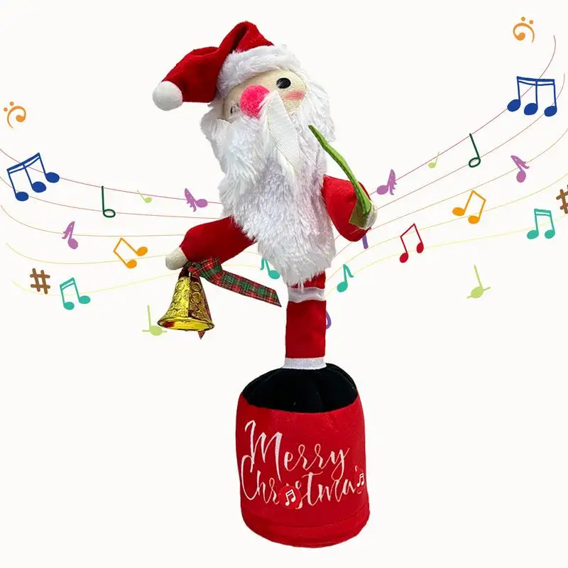 

Музыкальные рождественские игрушки, забавная электрическая Санта, плюшевая игрушка для пения и танцев, мягкая игрушка для рождественской вечеринки, подарок для детей