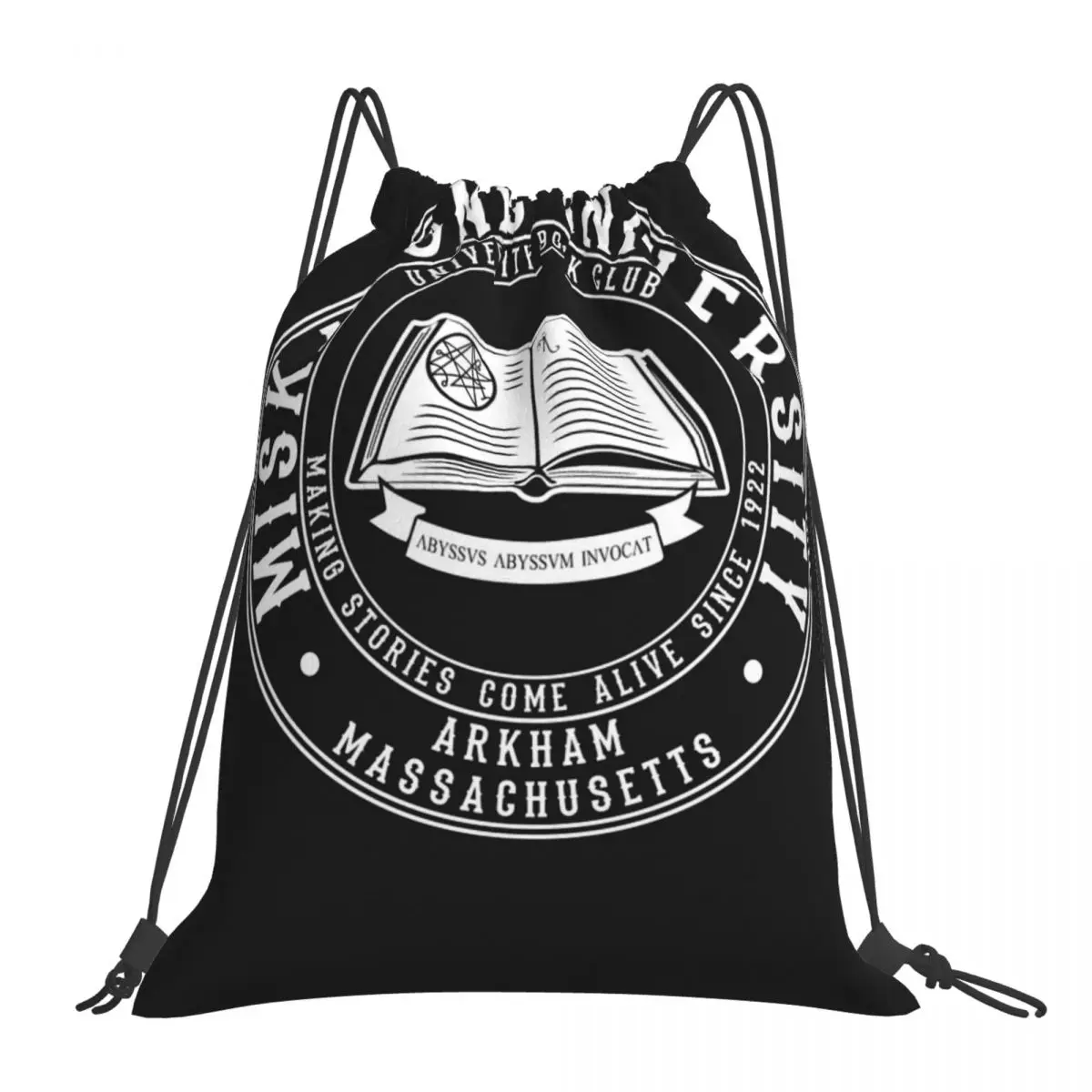 

Сумка-рюкзак на шнурке для учебников университета Miskatonic, рюкзаки, школьные сумки, рюкзаки для детей на заказ