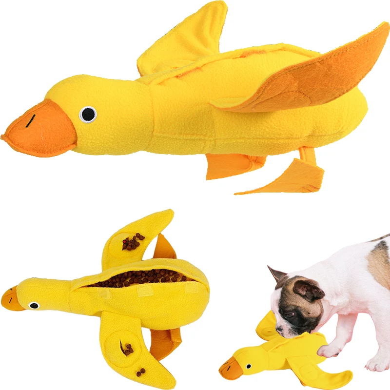 

Dog Sniffing Yellow Duck Toys Interactive Cat Dogs Toy Increase IQ Slow Dispensing Feeder Training Intelligence Game Pet Supply