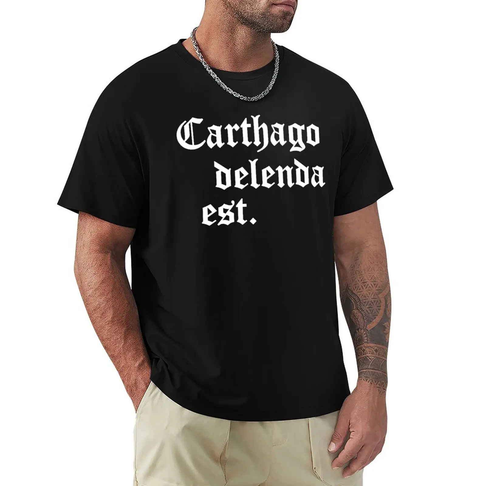 Фото Футболка Carthago delenda est, свободного кроя, с коротким рукавом, большого размера. №1