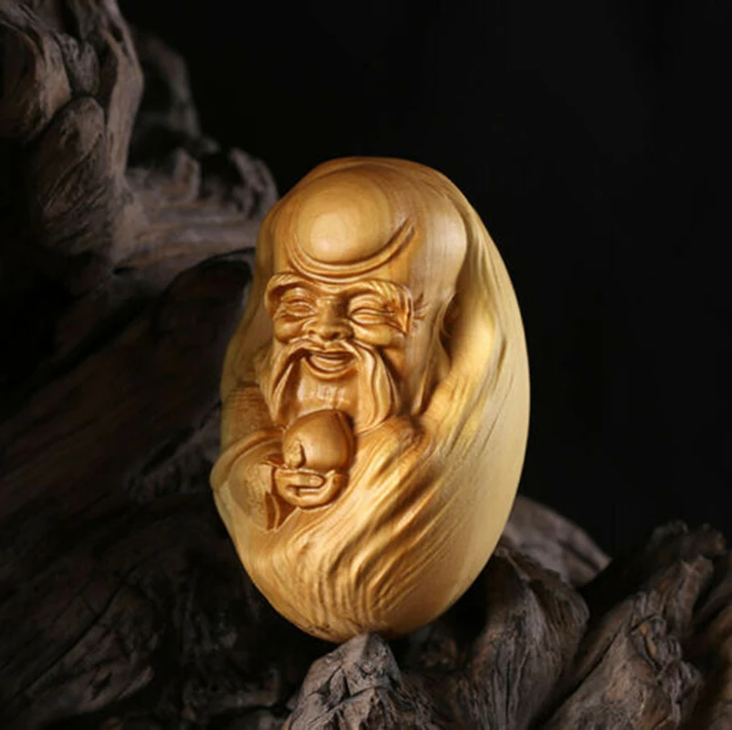 JP075ca - 7*4 5*4 5 ручная резная фигурка самшита резьба по боге долголетия