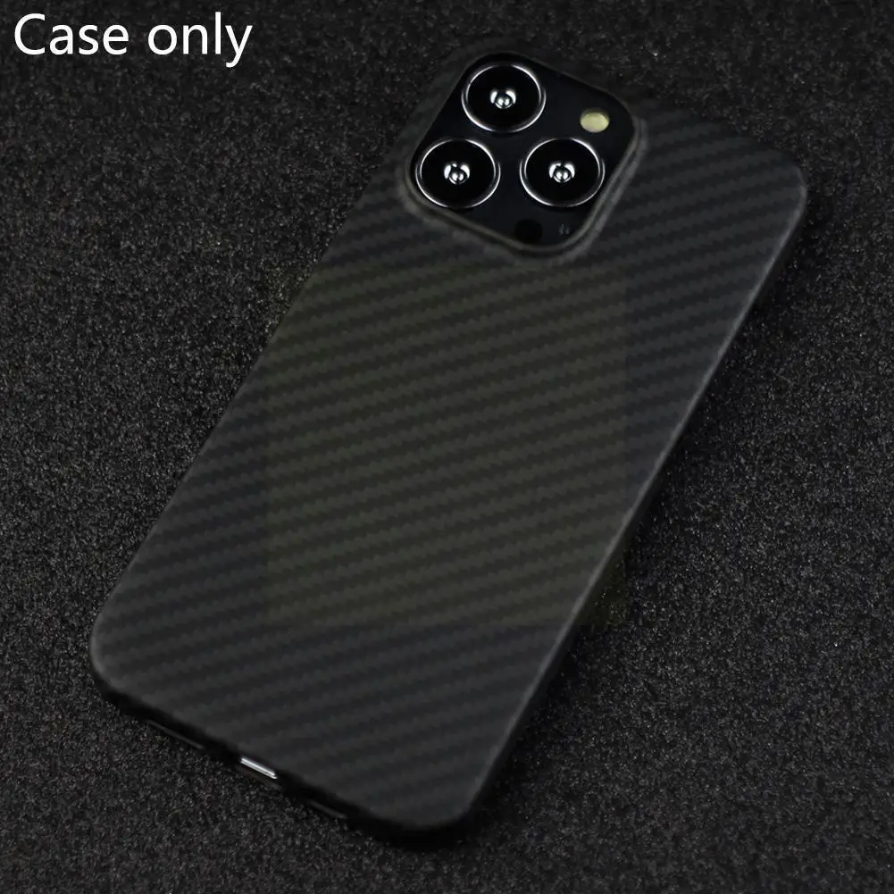 

1pc Carbon Fiber Phone For 13mini 13 13pro 13promax Ultra-thin Anti-fall Aramid Fibre Protective For Ipho C7j1