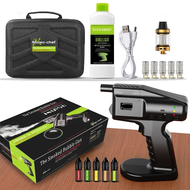 

Cocktail Bubbler Kit Bartending Smoke Making Machine Portable Molecular Bubble Sprayer Tools for Bar Kitchen Restaurant Party
