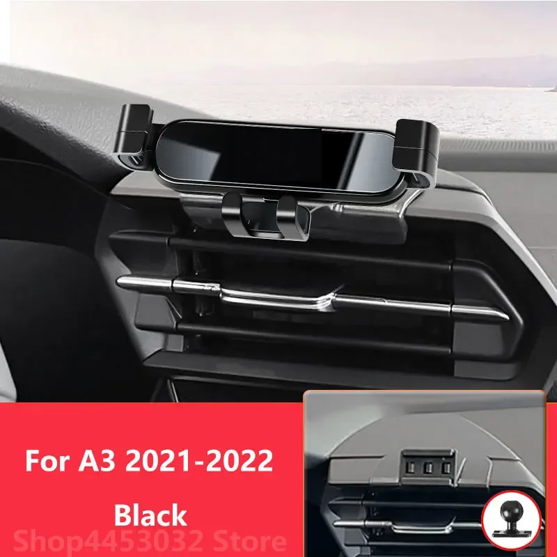 

1 костюм автомобильного держателя телефона для Audi A3 8Y 2021-2023 подставка для воздуховыпускного отверстия крепления гравитационный GPS мобильный кронштейн аксессуары