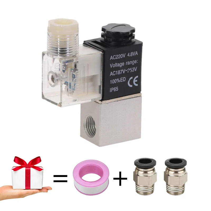 

Pneumatic Air Solenoid Valves 2V025-08 2 Position 2 Port 1/4" Normally Closed DC12V 24V AC110V 220V