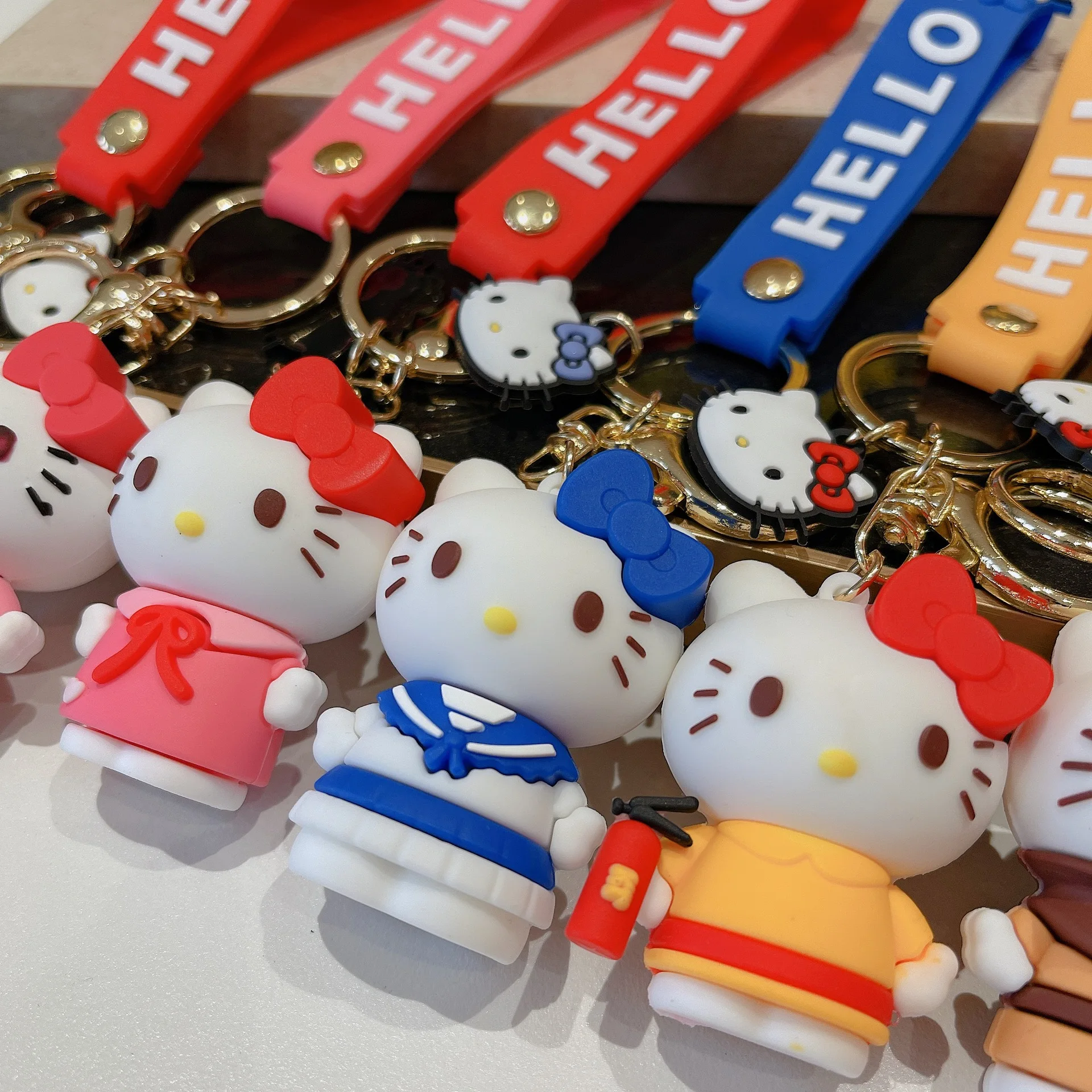 

Cartoon Creative Hello Kitty Cute Car Key Ring Pendant Hello Kitty Epoxy Doll School Bag PVC