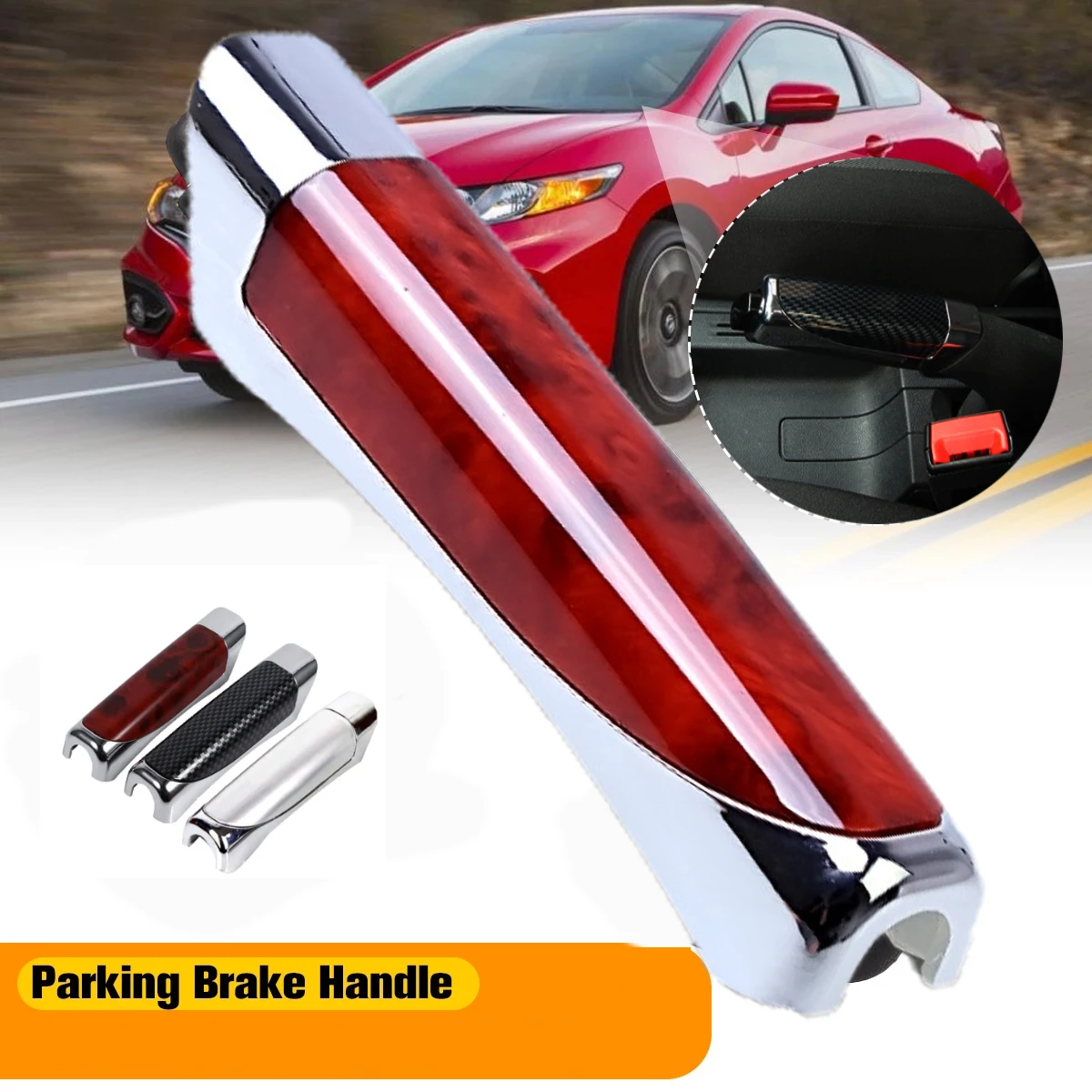 

Universal Handbrake Grip Stylish Car Hand Brake Carbon Fiber Protector Cover Interior Decor car accessories for girls