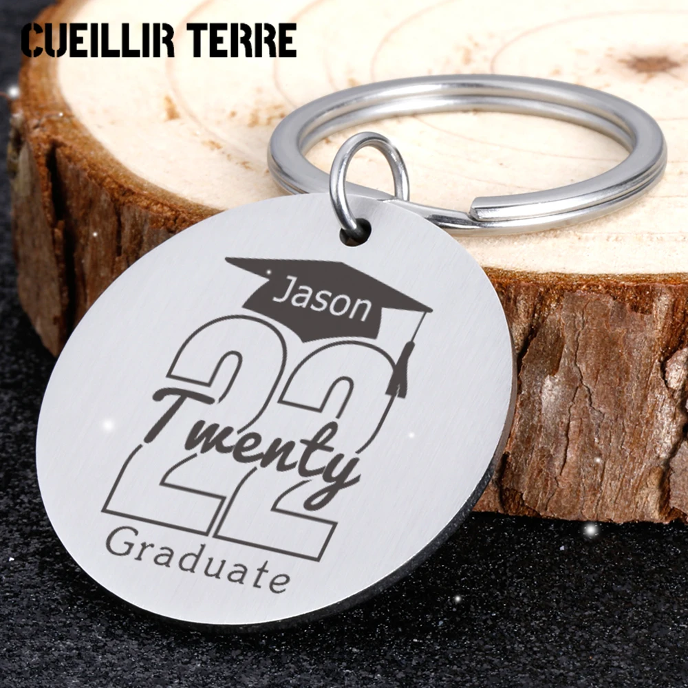

Подарок на выпускной сезон с именем на заказ, брелок из нержавеющей стали 2022, вдохновляющая подвеска «сделай сам»
