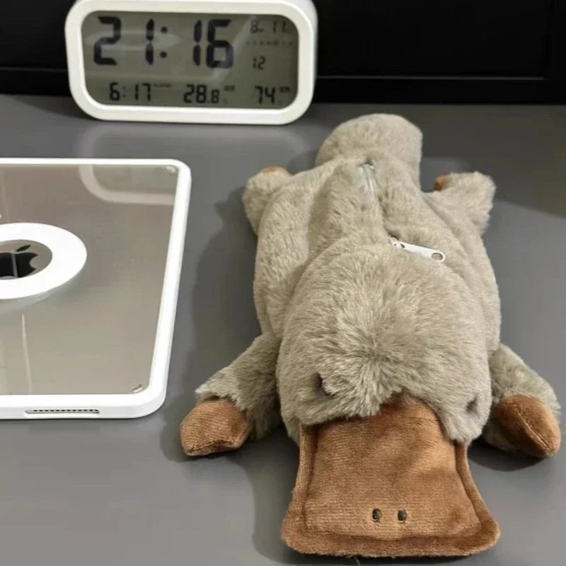 Милый плюшевый пенал с животными мультяшная мягкая байковая кукла сумка для