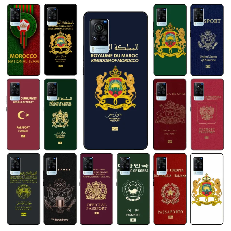 

Algeria Morocco Chile Ireland Passport Phone Case For VIVO V21E V21 V23 V23E V2109 Y53S Y33S Y55 Y76 Y31 Y21 Y72 Y01 Y21S Y11S