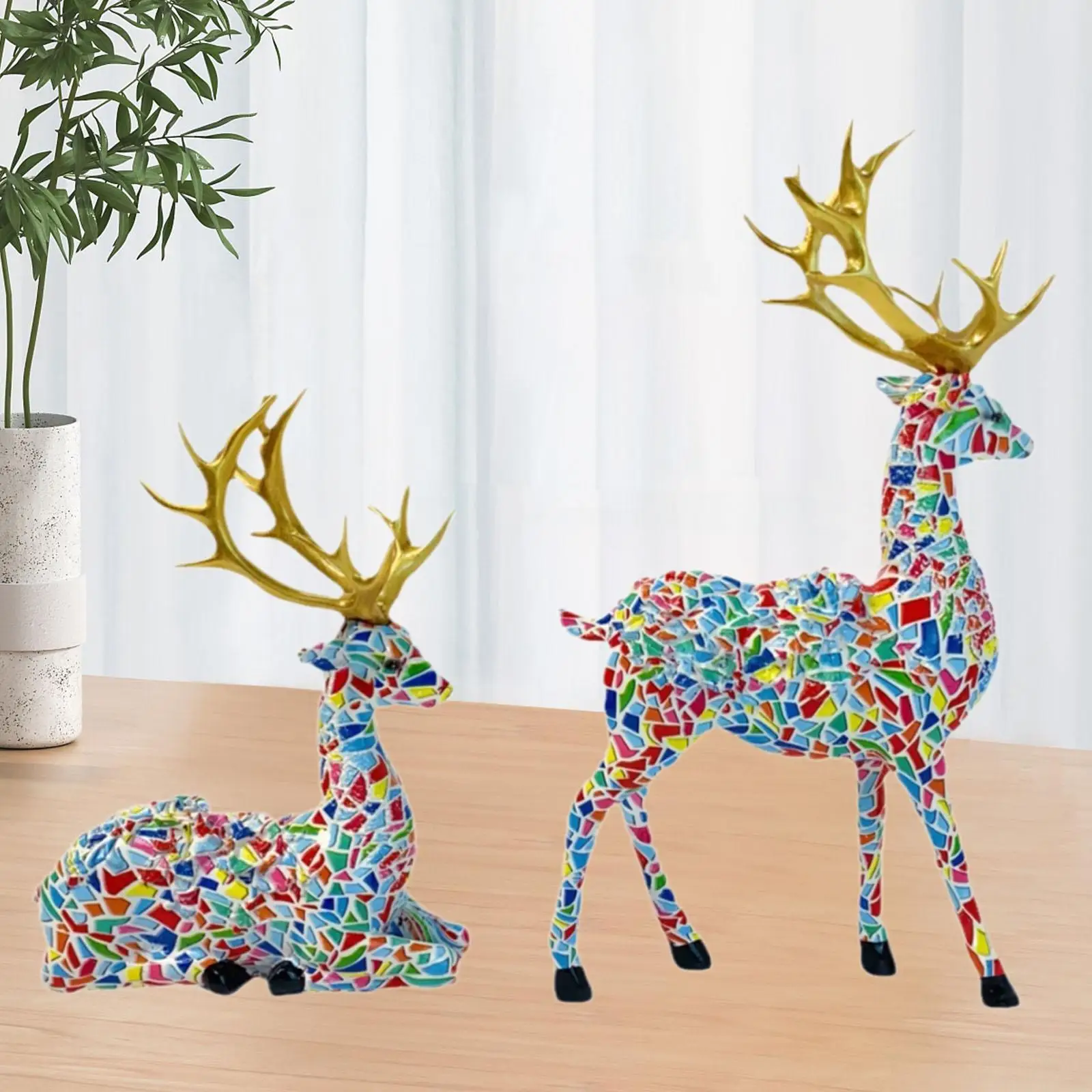 2x статуя оленя из смолы фигурка на Новый год свадьбу День святого Валентина
