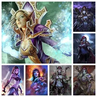 world of warcraft diamond rhinestones painting hot game characters sylvanas cross stitch embroidery picture mosaic crystal decor