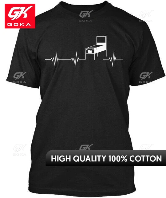 Футболки с рисунком Pinball Heartbeat мужская одежда новые топы и футболки хлопковые