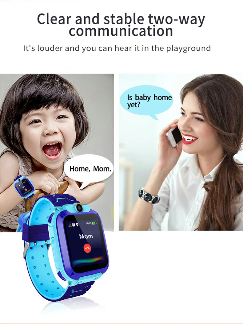 Для Q12 Детские умные часы с двойной камерой sos телефон голосовые чаты детские