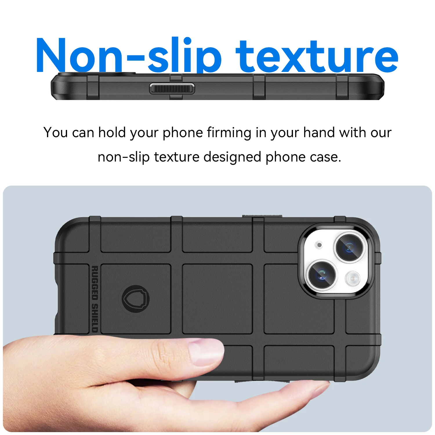 Black Rugged Shield Shockproof Armor Case For iPhone 14 Plus Protection Case Back Cover