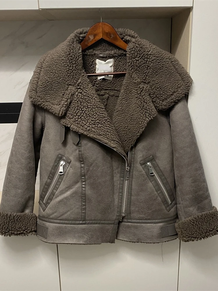 

Женская Байкерская кожаная куртка LY VAREY LIN, уличная одежда из искусственной замши на молнии с отложным воротником