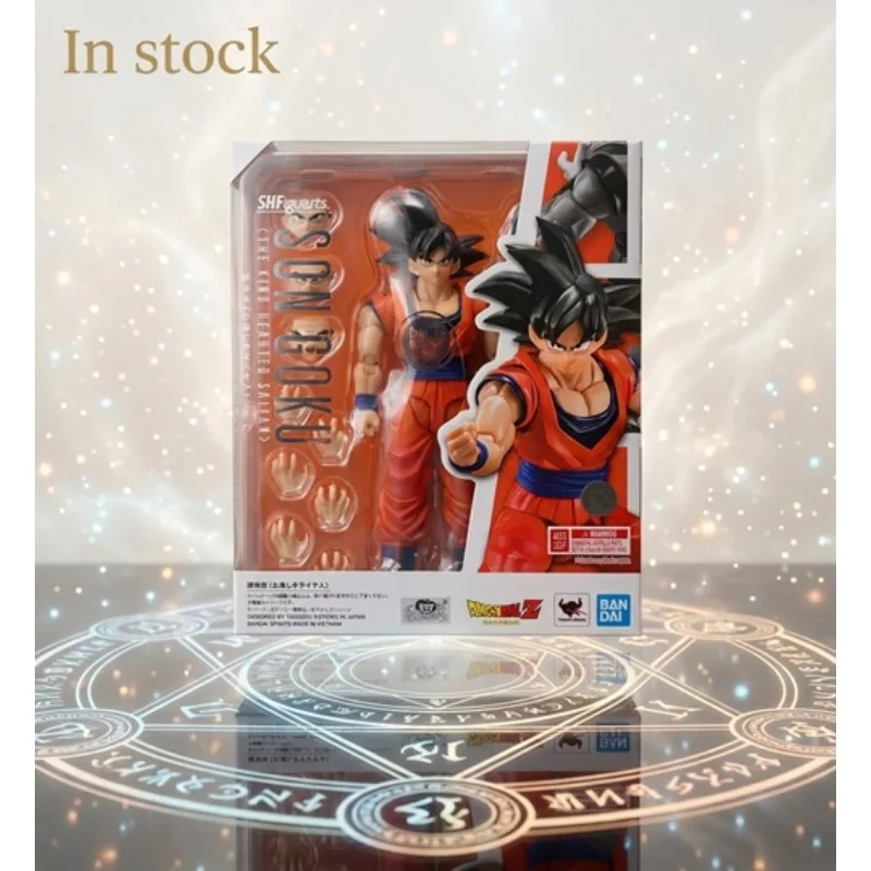 Фото В наличии: Фигурка Bandai SHF Dragon Ball Son Goku Black Hair, Сайян-герой Земли, аниме-фигурка, коллекционная игрушка из ПВХ, подарок №3