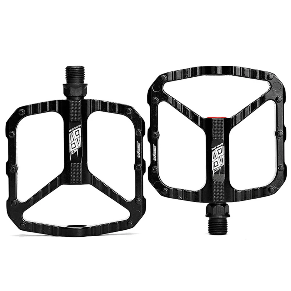 

ENLEE Bicycle Pedal MTB Aluminum Material DU Palin Sealed Bearing Anti-skid Nail MTB Pedal Clip Wide Surface 9/16’’ Footrest