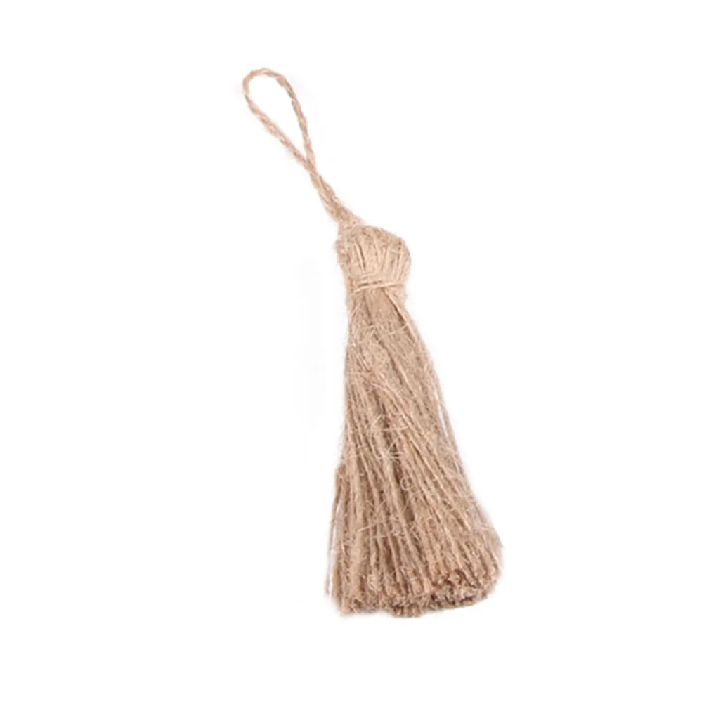 

Tassel Jute Tassels Natural Bookmark Christmas Embellishing Burlap Diy Twine Garland Ornament Hanging Short Cotton Tiny Shui