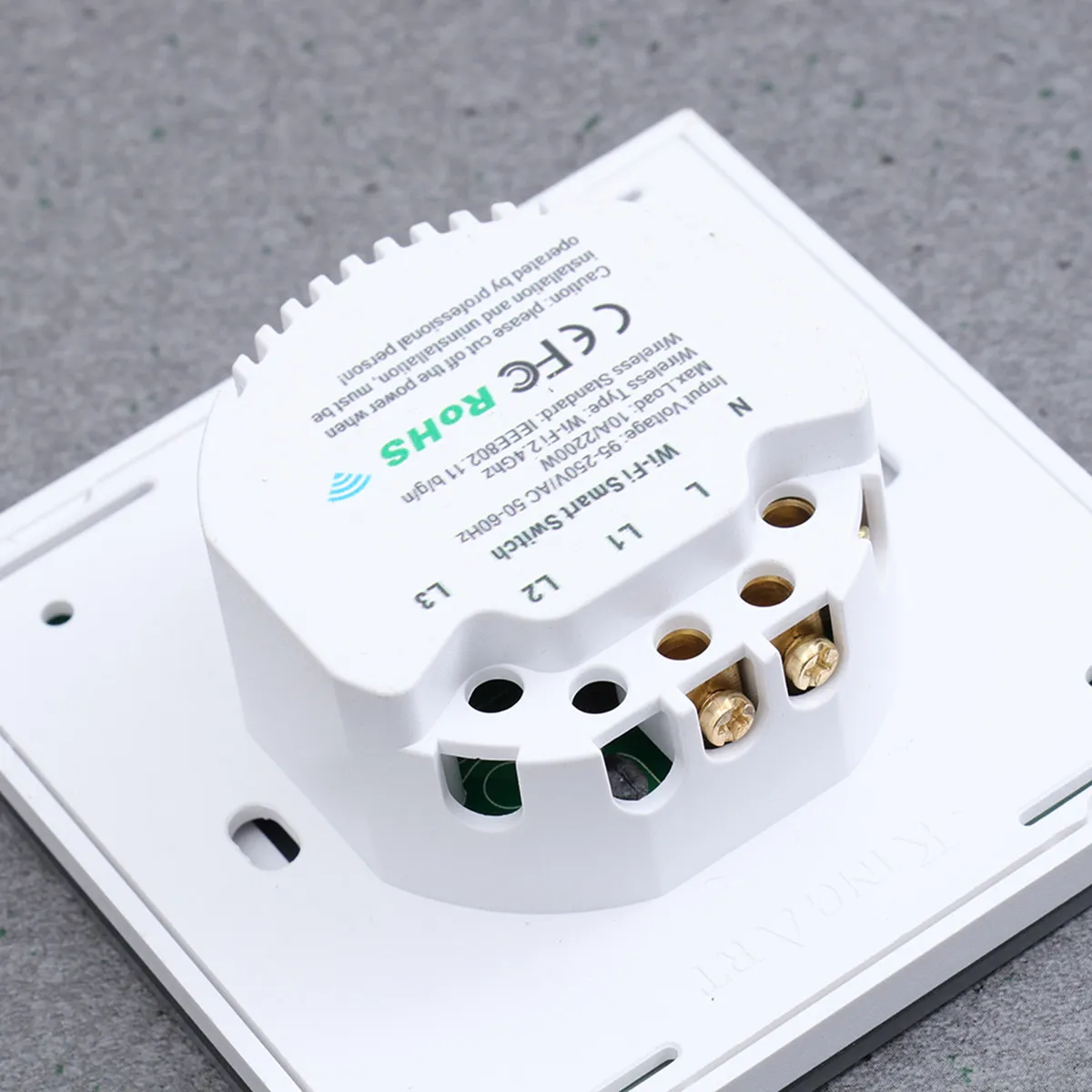 Фото Одноклавишная сенсорная панель Wi-Fi с LED-подсветкой, из закаленного стекла и ABS-пластика, для домашнего освещения и бытовой техники. №3
