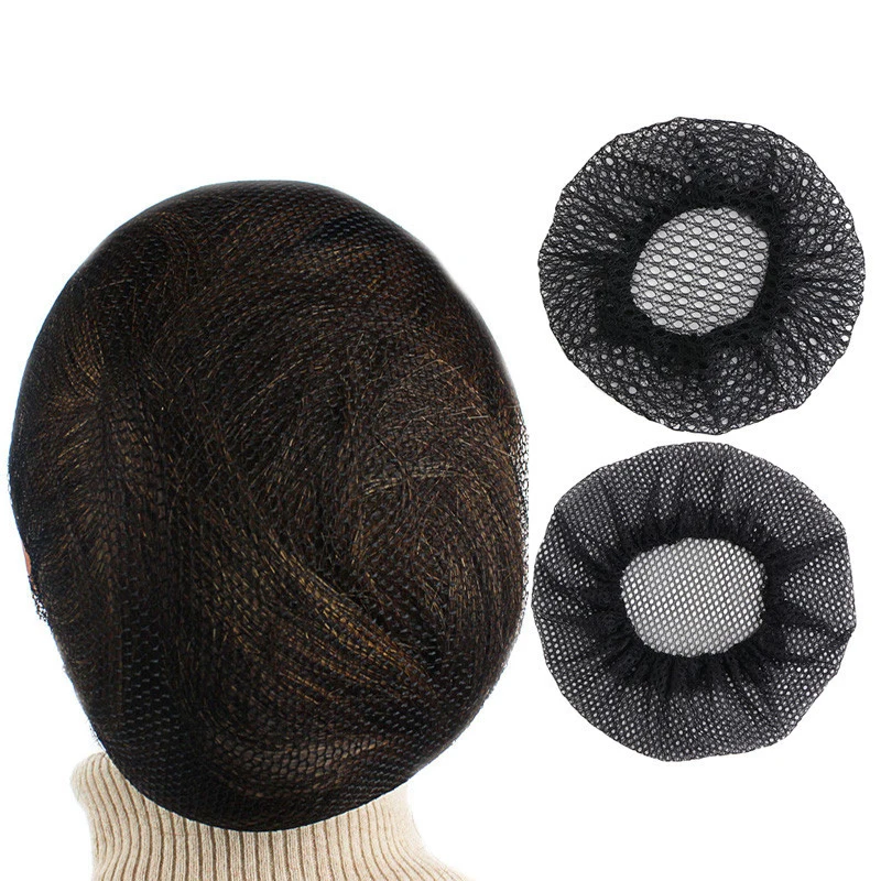 

2pcs/bag Black Color Invisible Hair Nets Bun Lace Wig Cap Fine Net Head Set for Hair Accessories And sleeping or Working