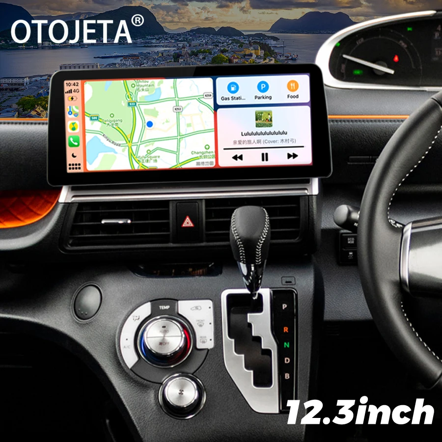 

12.3'' Wide Screen Android 13 Car Video Player 2Din Radio Stereo For Toyota Sienta 2016~2019 Multimedia Carplay Head Unit 128GB